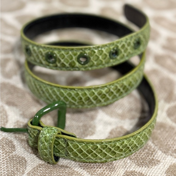 $800 Bottega Veneta Snakeskin Belt - 75cm 30in